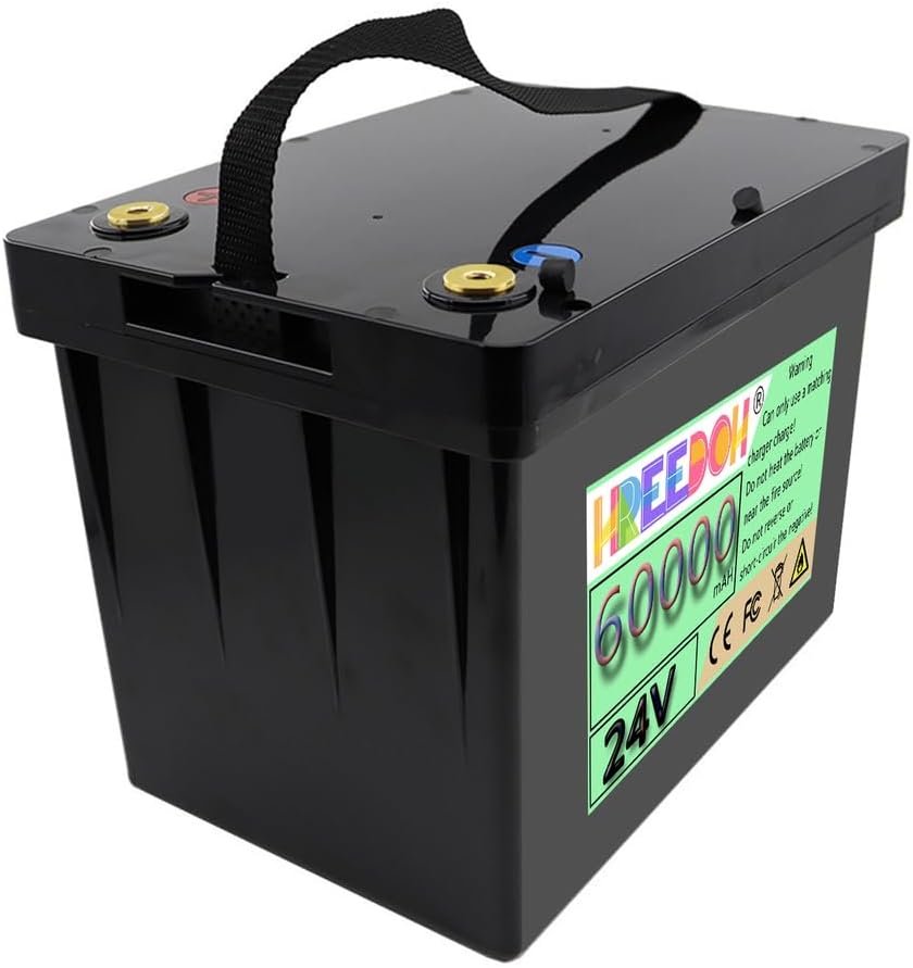 24V Energy Storage Battery 24V LiFePO4 Battery 60Ah Batteries with BMS Protection Board for 0-1440W Motor