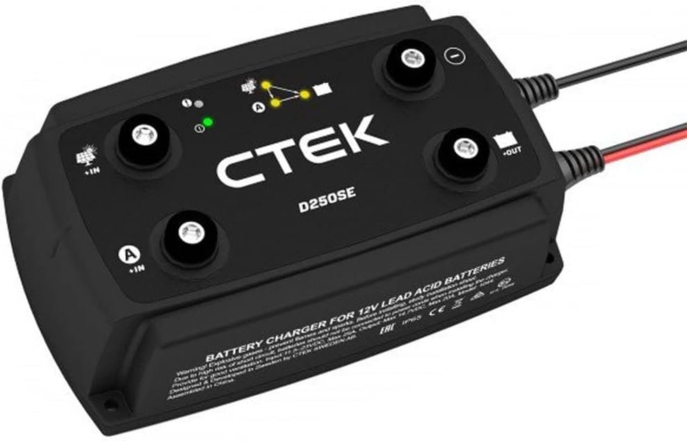 CTEK D250SE, 20A, 12V Battery Charger For Starter And Service Batteries In RV, Truck And Overlanding Vehicles, Solar Battery Maintainer, 12V Lithium Ion Battery Charger And Smart Alternator Compatible