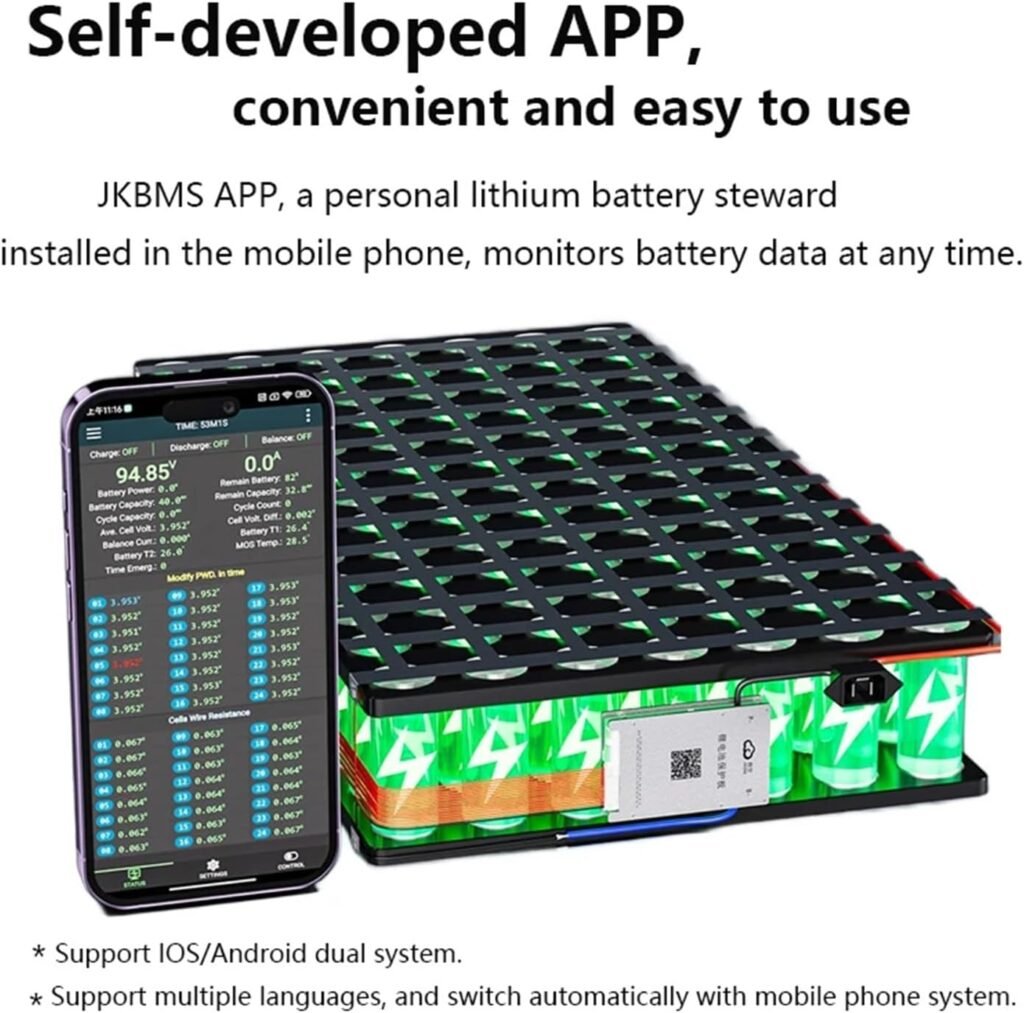 JK Battery Equalizer JK BMS Smart BMS 8S Lifepo4 200A BT Heating Function RS485 Lithium Battery Balance Board BMS 20S 12V 24V with Blancer