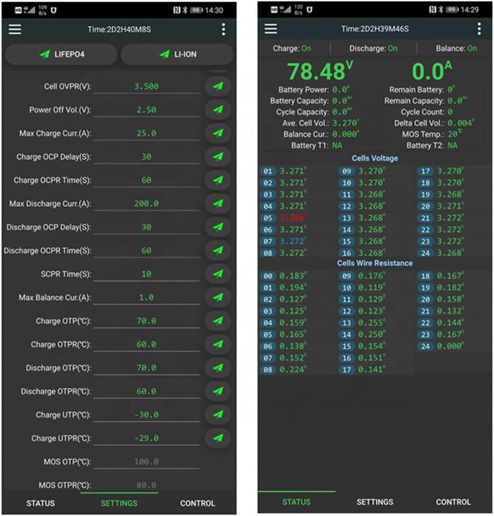JK Battery Equalizer, Smart-Lifepo4 BMS 1A/2A Active Balance JK 12S-24S 36V-72V 60A-200A (Color : BD6A17S8P, Size : JK)