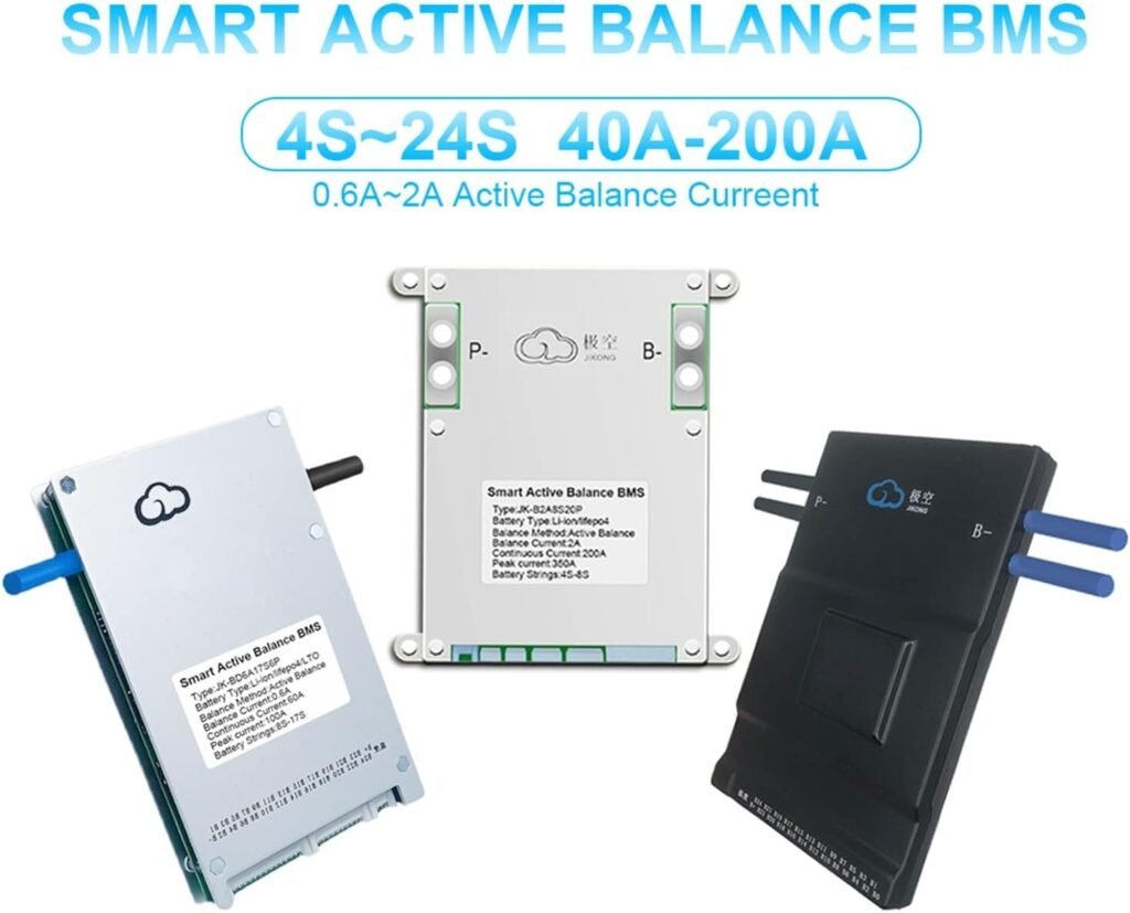 JK BMS Battery Equalizer Jk Bms Active Balance 8S 12S 13S 14S 16S 17S 20S 24S Smart Bms 60A 80A 100A 150A 200A 600A Lifepo4 Li-Ion Lto Battery Battery Protection Module (Color : B5A25S60P, Size : JK