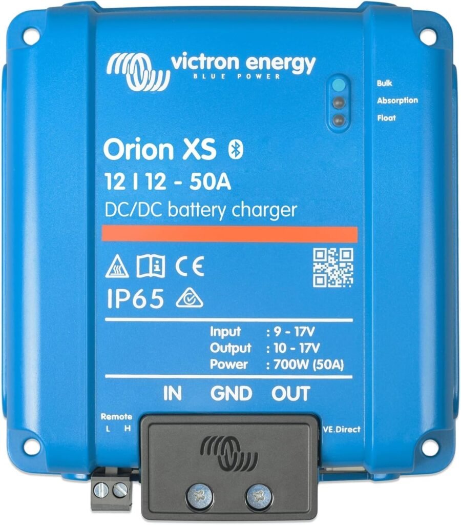 Victron Energy Orion XS Smart DC to DC Battery Charger 12/12 50A (700W) - IP65 Dust  Waterproof - Fully Configurable - Remote Management Possible - Advanced Battery Protection