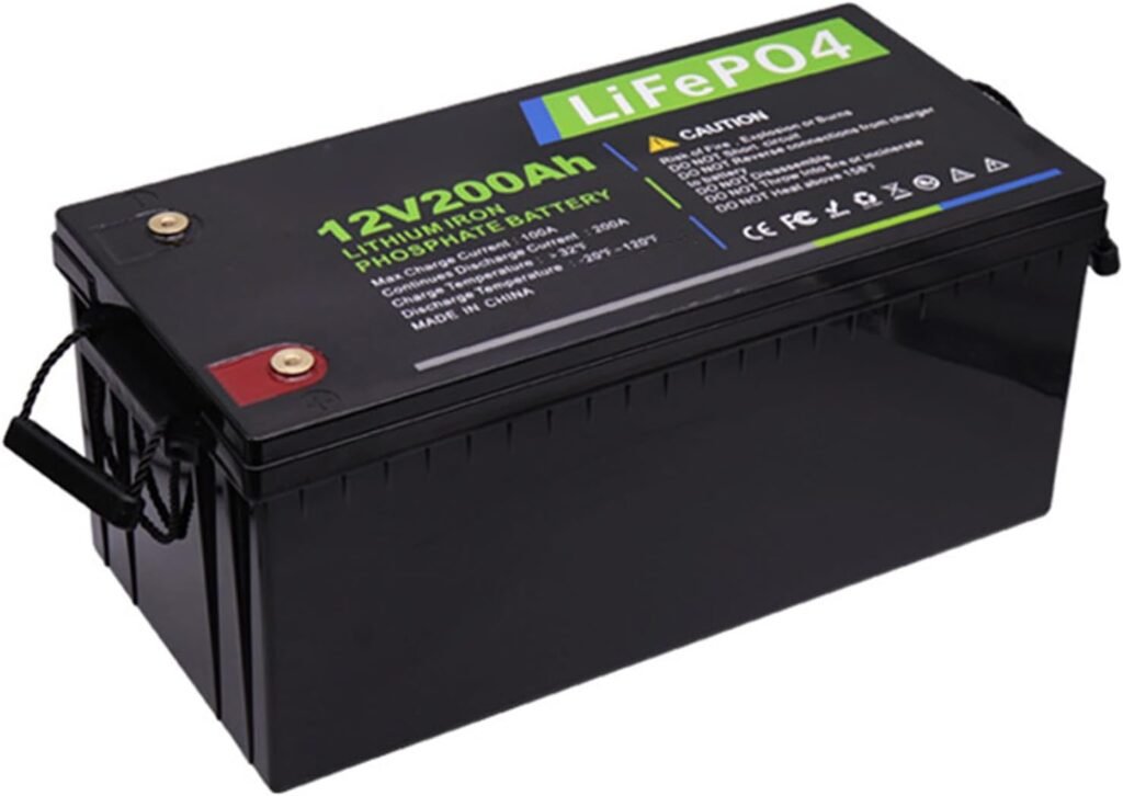 12.8V LiFePO4 Battery 200Ah 3000+ Deep Cycle Backup Battery 12 Volts Lithium Batteries for Trolling Motor/Golf Cart/RV/Solar Replacement Battery