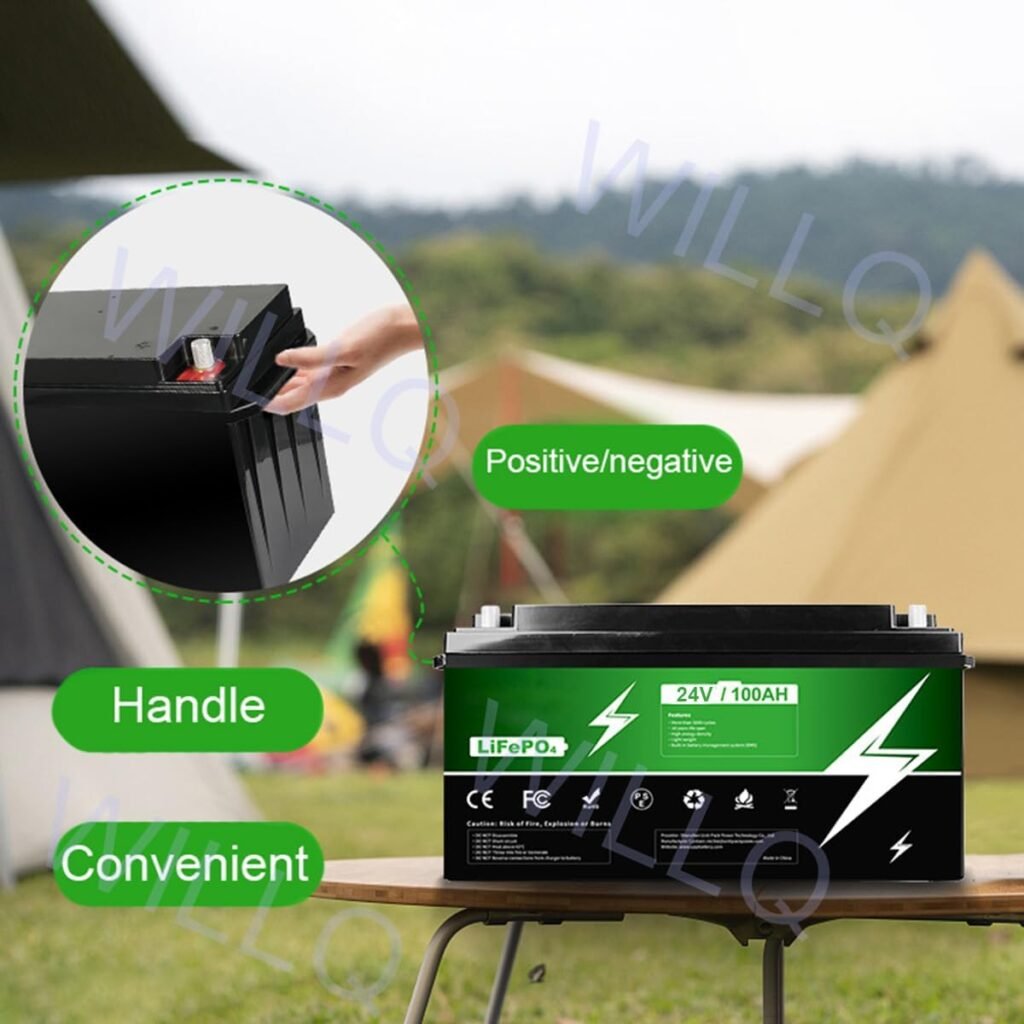 12V/24V100AH LiFePO4 Battery for Solar RV Energy Storage Lithium Battery Pack Instead of Lead-Acid Battery Replacement Rechargeable Battery