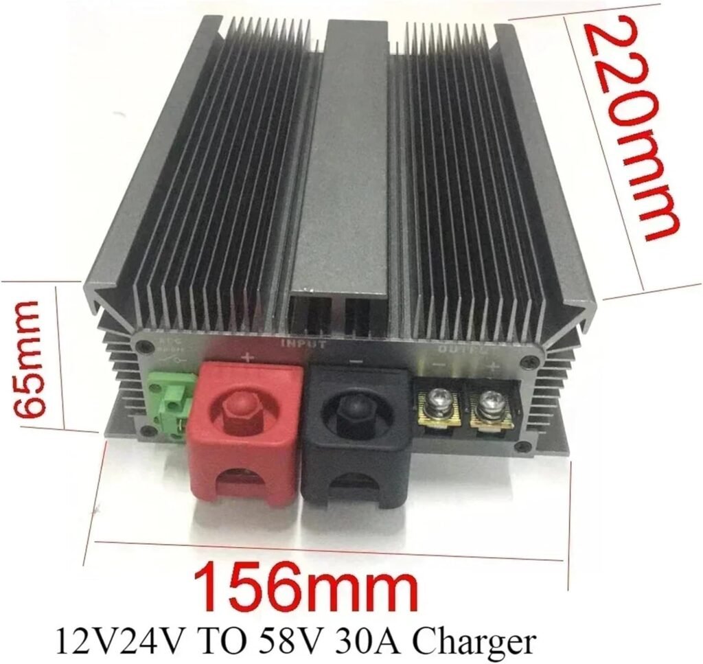 1pc 12V/24V TO 58V 10A-30A Step Up Boost Converter Battery Charger To for 48V Life-po4 RVs Auxiliary Battery(12V24V-58V30ACharger)