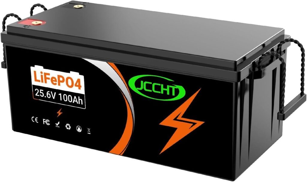 24V 100Ah LiFePO4 Lithium Battery Build-in 100A BMS for 2560Wh Trolling Motor/Trailer/Boat/Marine/RV/Solar System 25.6V Backup Battery Pack