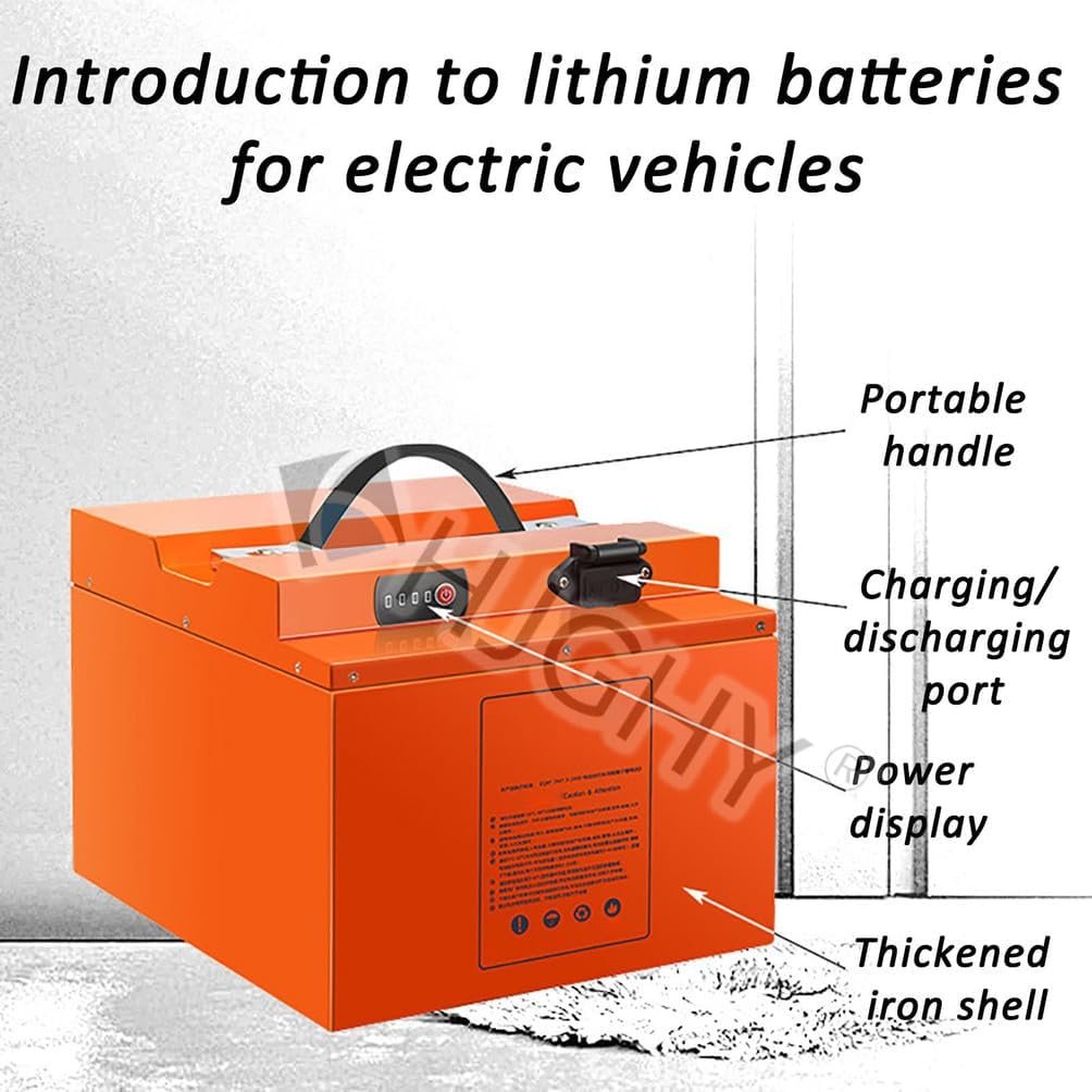 48V 60V 72V Lithium Battery 26Ah 45Ah 55Ah 63Ah 65Ah 76Ah LiFePO4 Battery for 1250W-5450W Motor Kits with Charger and Power Display
