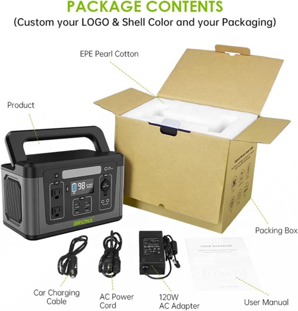 560Wh LiFePO4 Battery with Type-C PD 100W,QC 3.0 Fast Charging,LCD smart display,110V~220V/500W(Peak 600W) AC Outlet,for Outdoors Camping Fishing Emergency,110V/60Hz          [Energy Class A]