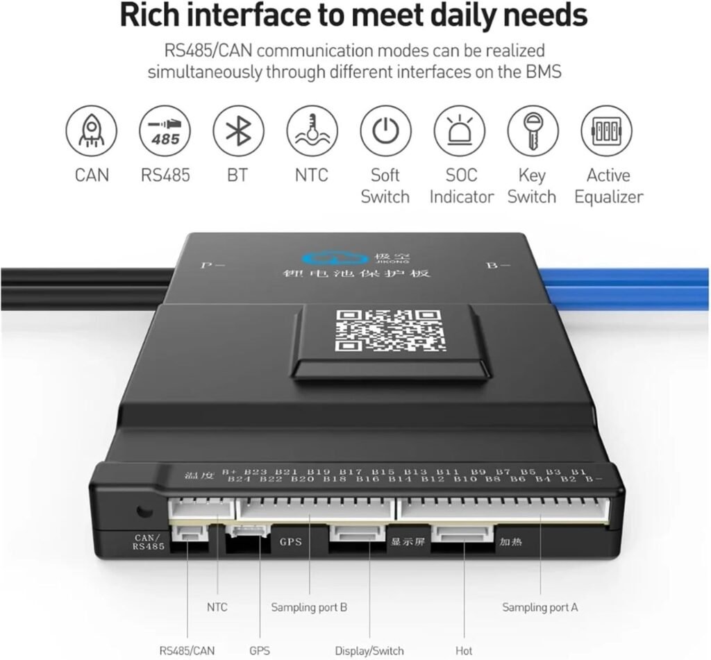 JK Active Balance BMS 8S 10S 12S 16S 17S 20S 24S, 60A 100A 150A 200A Lifepo4 Li-Ion Lto Battery(JK-B1A20S15P)