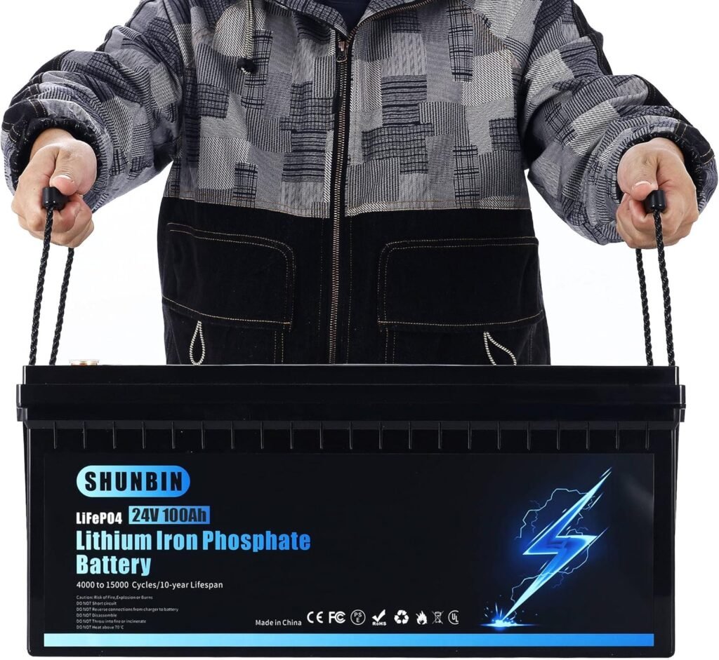 Lifepo4 100ah 24V Lithium Iron Phosphate Battery with Fast Charger coulombmeter Battery for RV, Trolling Motor, Solar, Golf Cart, Marine and Off Grid Applications