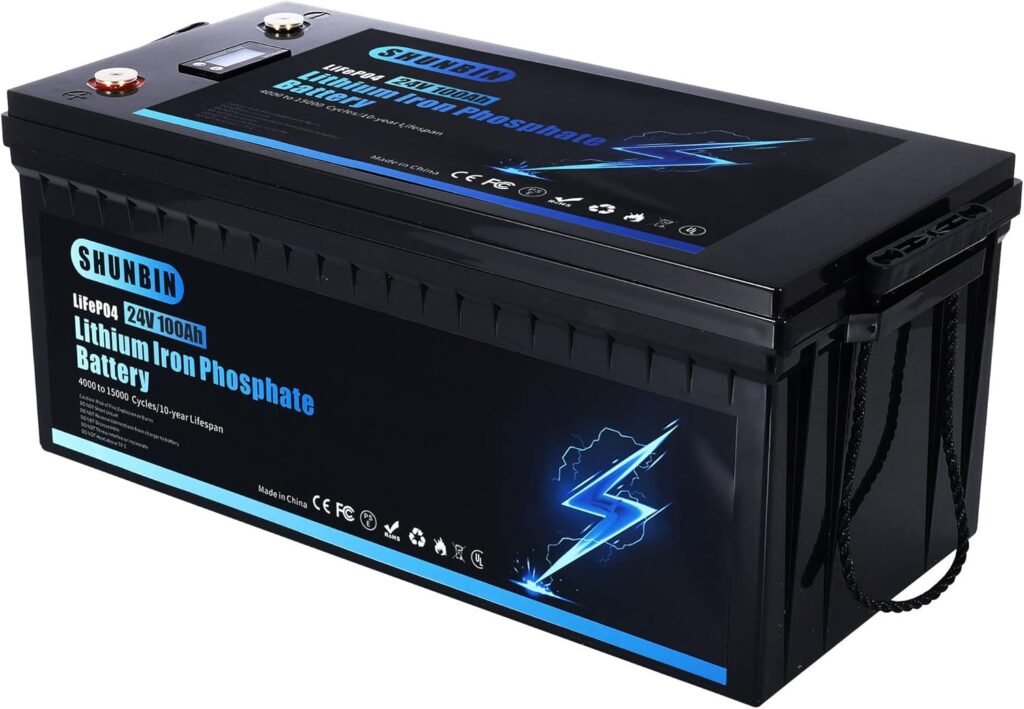 Lifepo4 100ah 24V Lithium Iron Phosphate Battery with Fast Charger coulombmeter Battery for RV, Trolling Motor, Solar, Golf Cart, Marine and Off Grid Applications