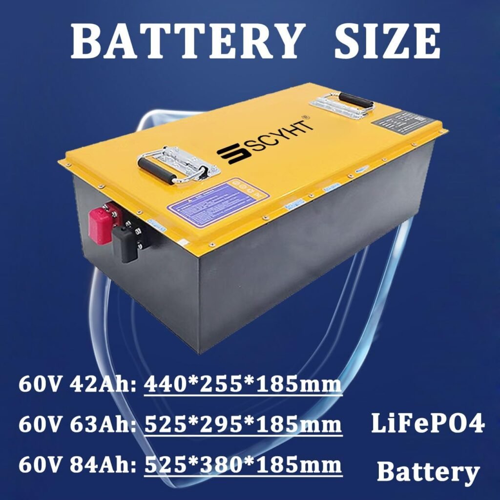 Lithium Battery 60V 42Ah 63Ah 84Ah LiFePO4 Battery 60V Li-ion Batteries for Tricycle Wheelchair Backup Power with BMS for 250W - 5376W Motor Kit