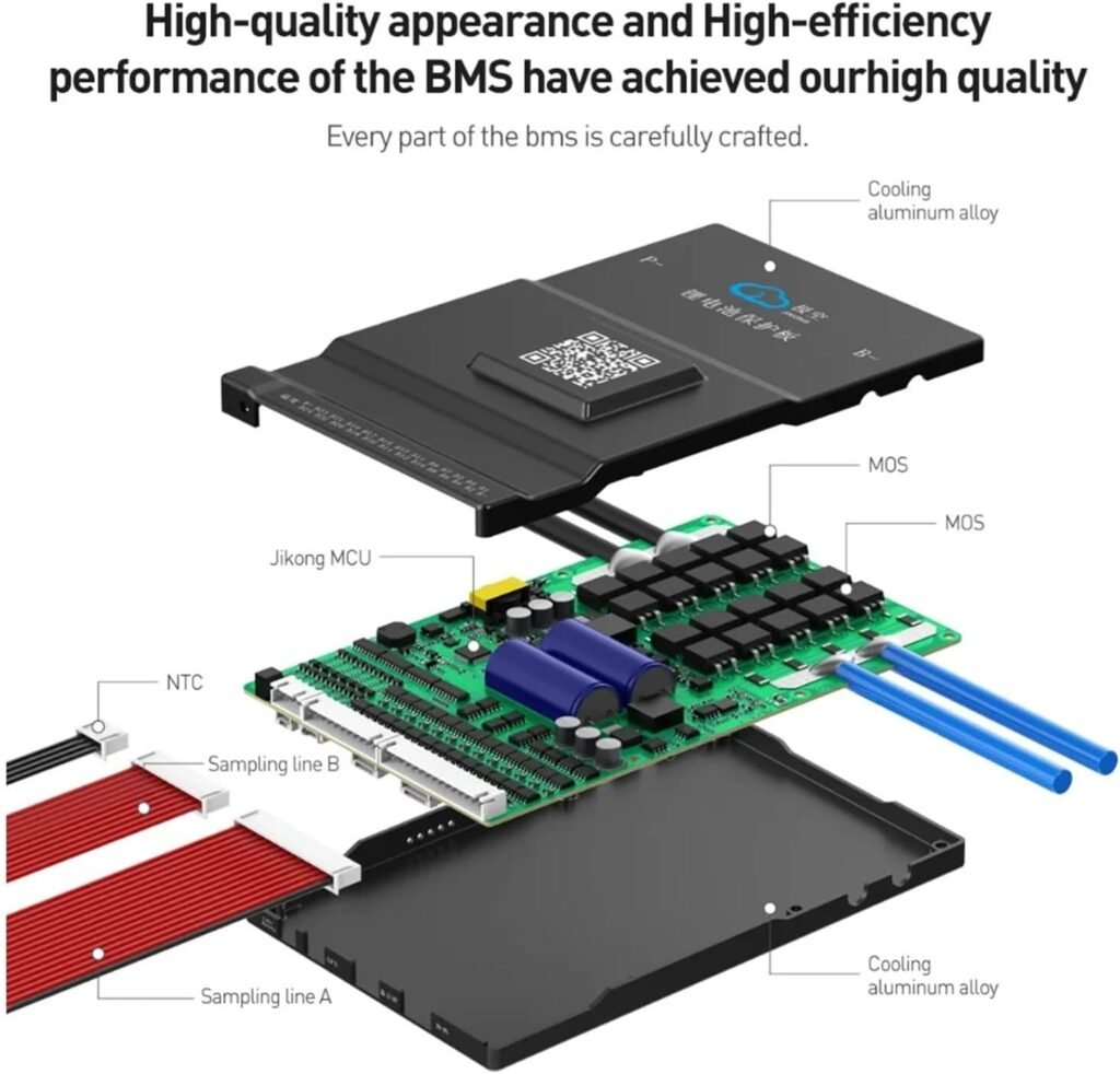 Smart BMS Active Balance 8S 10S 12S 16S 17S 20S 24S, 60A 100A 150A 200A Lifepo4 Li-Ion Lto Battery(JK-B1A20S15P)