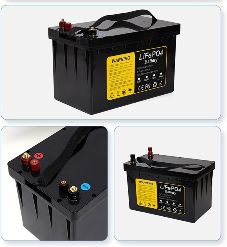 12 Volt LiFePO4 Battery 200Ah Lithium Iron Phosphate Battery 12V Rechargeable Battery Built-in BMS for Golf Cart EV RV Solar Energy Storage Battery