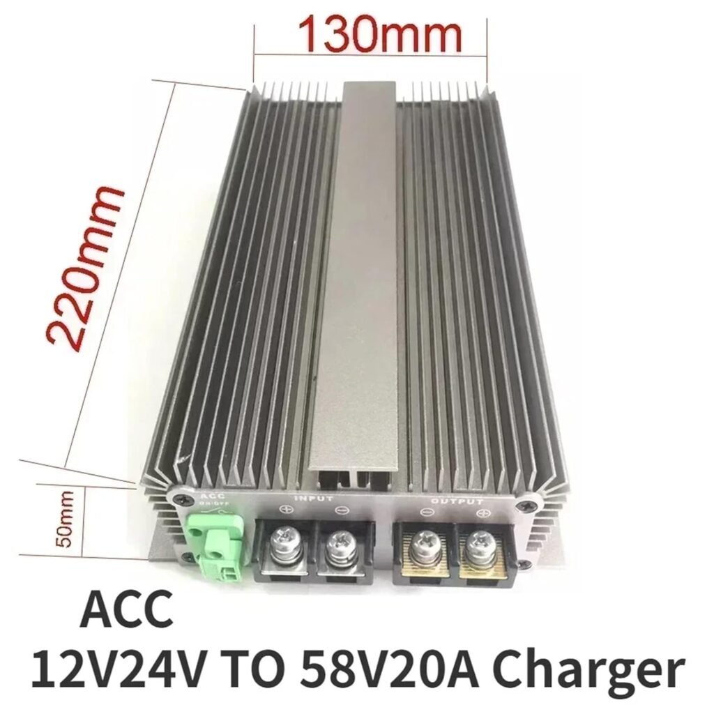 12V/24V TO 58V 48V 20A 30A Lifepo4 Lithium Battery Charger boost step up module converter 24 Volt to 48 Volt for automotives(58V20A Charger)