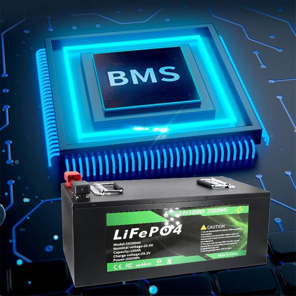 24V 100Ah LiFePO4 Lithium Battery Built-in 100A Low Temperature Protection BMS 25.6V 100Ah LiFePO4 Battery for RV/Camper/Trolling Motors/Solar Off-Grid/Marine/Truck