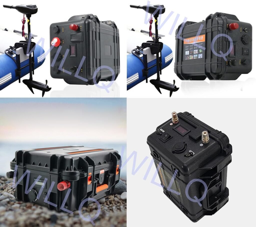 24V 12V LiFePO4 Lithium Iron Phosphate Battery Pack 60Ah-200Ah Built-in BMS for Electric Boat Motor Fishing Boat Propeller Marine Propulsion Battery