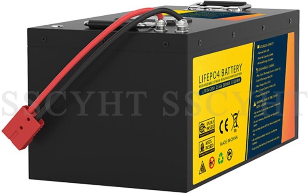 24V LiFePO4 Battery 24V 200AH Lithium Iron Phosphate Battery Built-in BMS Rechargeable AGV Robot Battery for Floor Scrubber/Golf Cart/Transporter/Forklift/RV Backup Battery