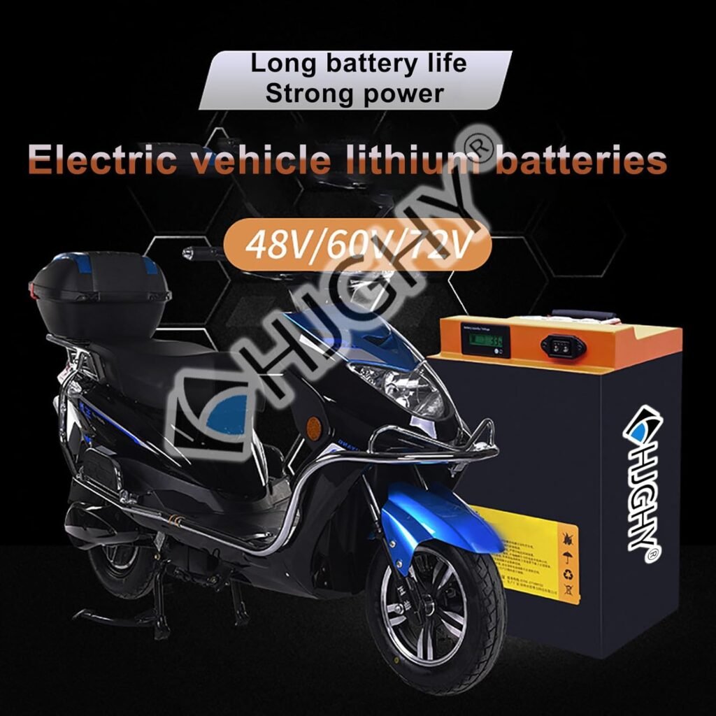 48V 65Ah Lithium Battery 60V 55Ah LiFePO4 Battery 72V 42Ah Removable Batteries with Charger Electric Motorcycle Batteries for 2500W-4600W Motor