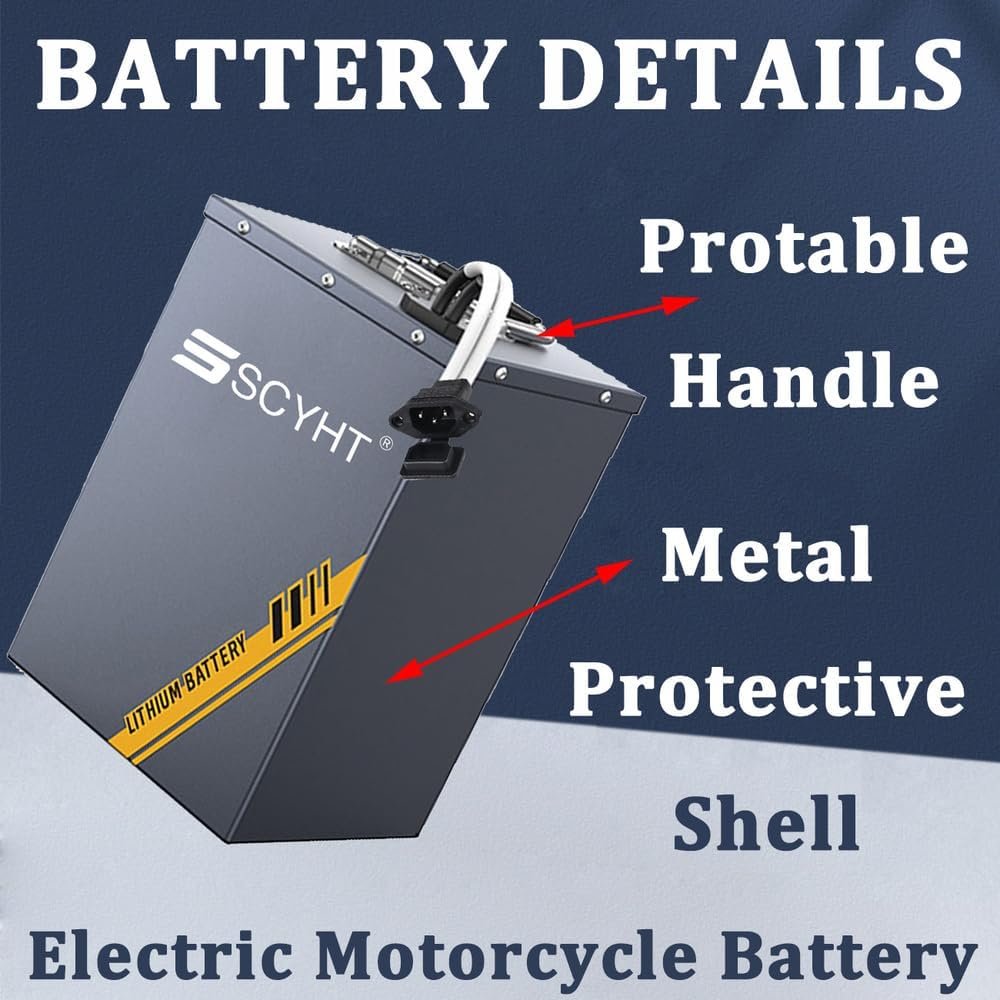 LiFePO4 Battery 72V 60Ah 55Ah 45Ah Lithium Battery 48V Electric Motorcycle Batteries 60V Replacement Batteries for Tricycle, Golf Cart with Charger and BMS,72V55Ah