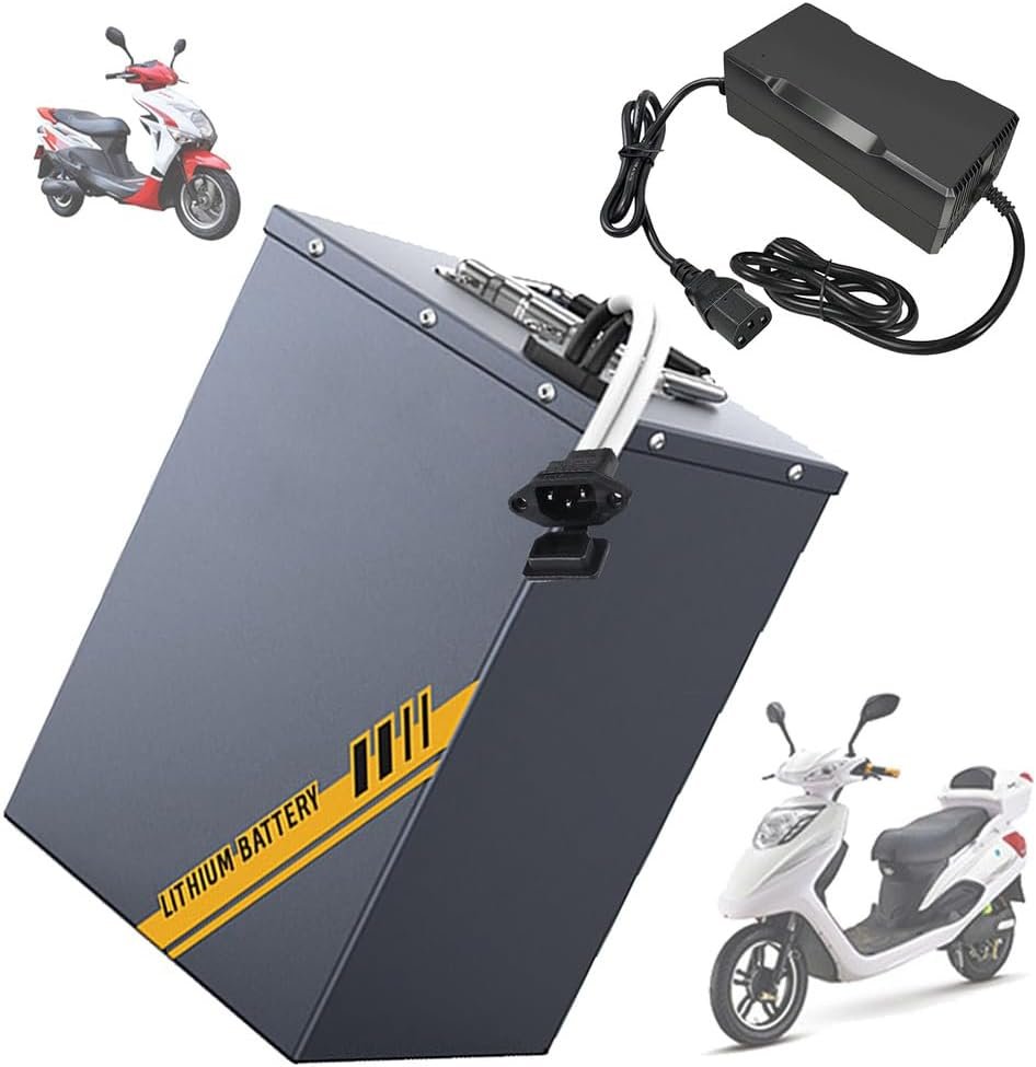 LiFePO4 Battery 72V 60Ah 55Ah 45Ah Lithium Battery 48V Electric Motorcycle Batteries 60V Replacement Batteries for Tricycle, Golf Cart with Charger and BMS,72V55Ah