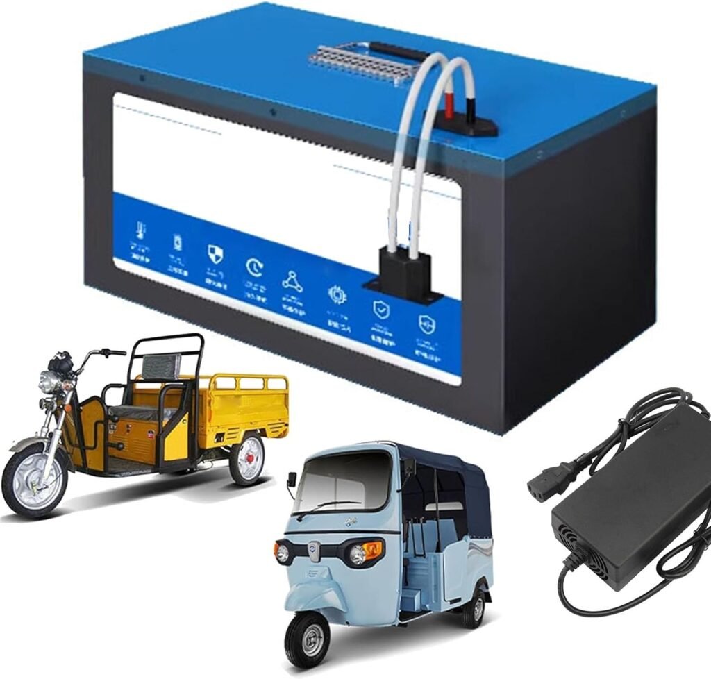 Electric Motorcycle Battery 48V 60V 72V Lithium Iron Phosphate Battery 30Ah 40Ah 50Ah 60Ah 70Ah 90Ah Replacement Batteries with Charger for Tricycle/Moped